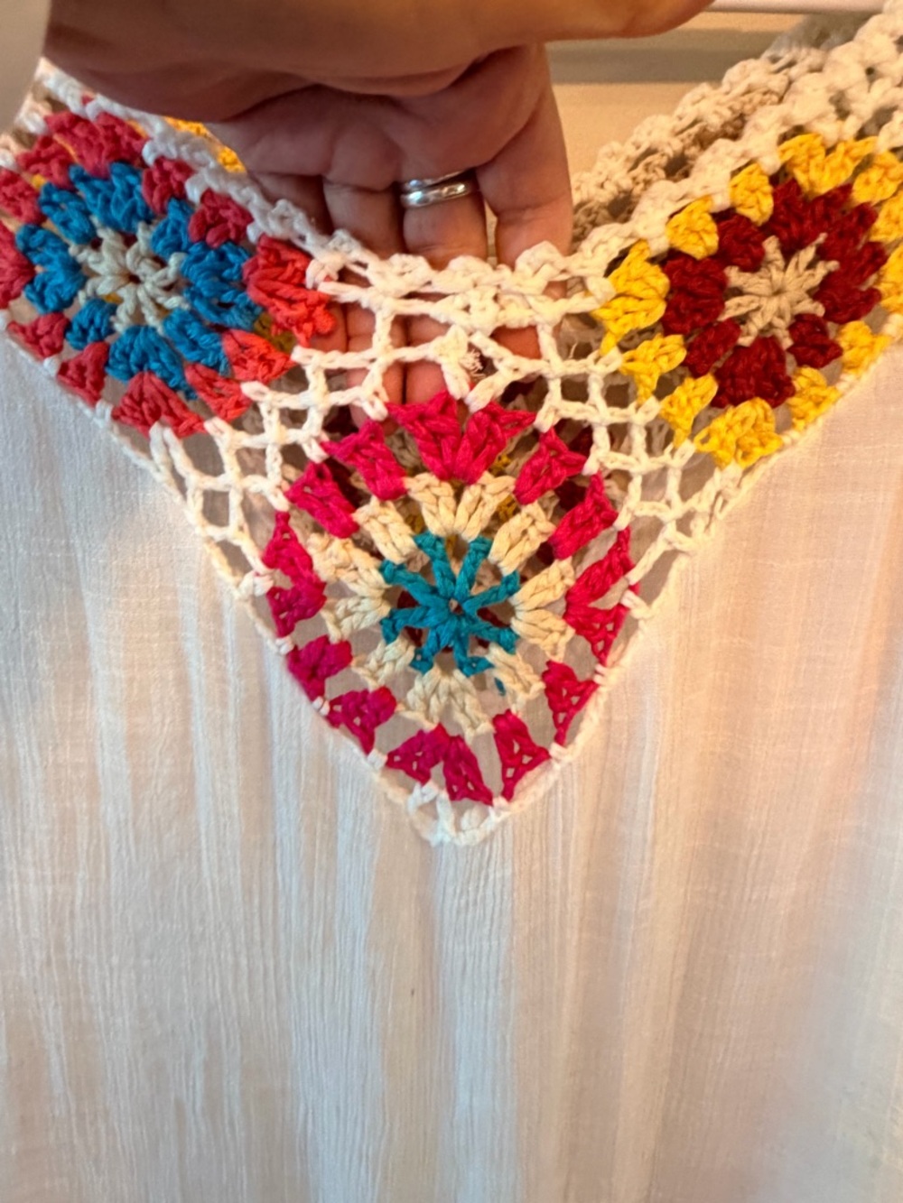 BOHO Crochet Trim Fringe Tunic Top - Picture 5 of 6
